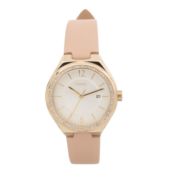 FOSSIL Pink Eevie Three-hand Date Pink Leather Watch